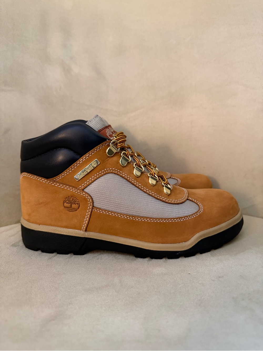 Timberland Men's Tan Nubuck and Black Collar Hiking Boots